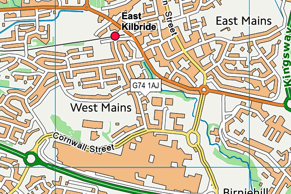 G74 1AJ map - OS VectorMap District (Ordnance Survey)