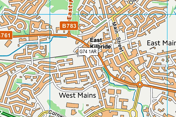 G74 1AR map - OS VectorMap District (Ordnance Survey)