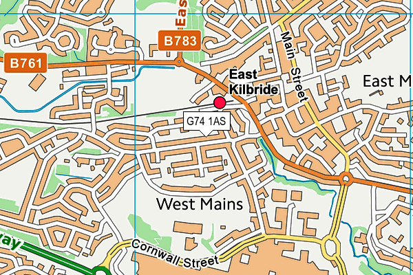 G74 1AS map - OS VectorMap District (Ordnance Survey)