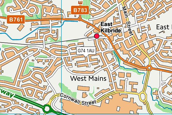 G74 1AU map - OS VectorMap District (Ordnance Survey)