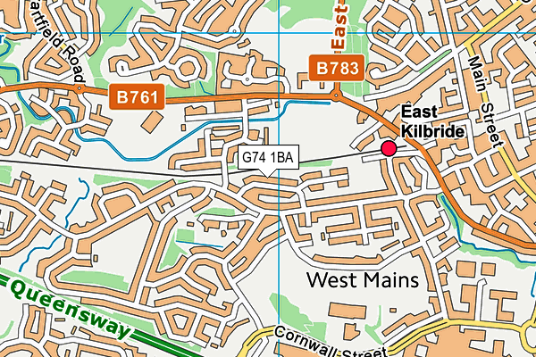 G74 1BA map - OS VectorMap District (Ordnance Survey)