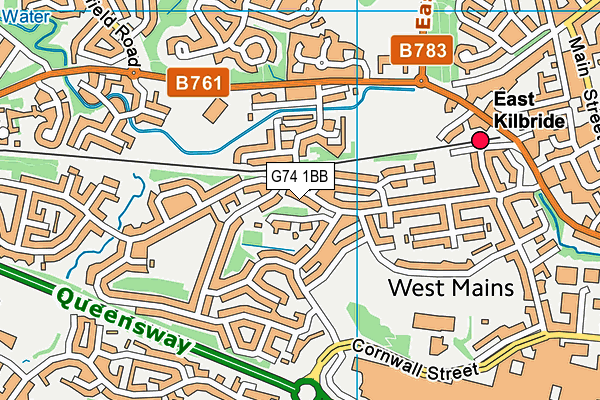 G74 1BB map - OS VectorMap District (Ordnance Survey)