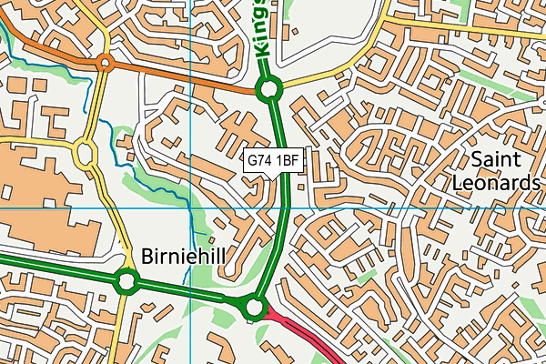 G74 1BF map - OS VectorMap District (Ordnance Survey)