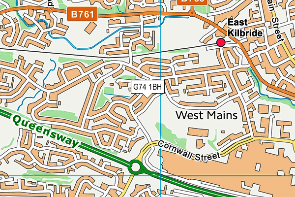 G74 1BH map - OS VectorMap District (Ordnance Survey)