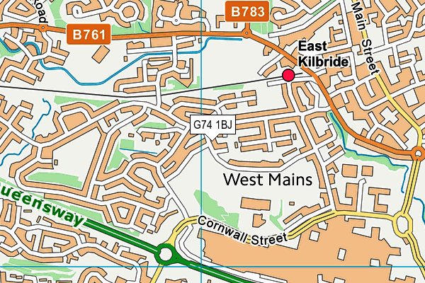 G74 1BJ map - OS VectorMap District (Ordnance Survey)