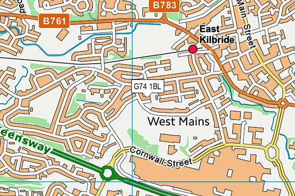 G74 1BL map - OS VectorMap District (Ordnance Survey)