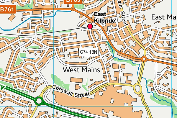 G74 1BN map - OS VectorMap District (Ordnance Survey)