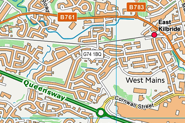 G74 1BQ map - OS VectorMap District (Ordnance Survey)