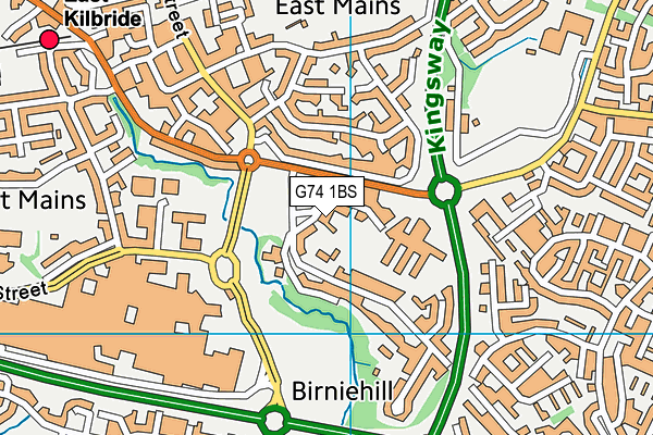 G74 1BS map - OS VectorMap District (Ordnance Survey)