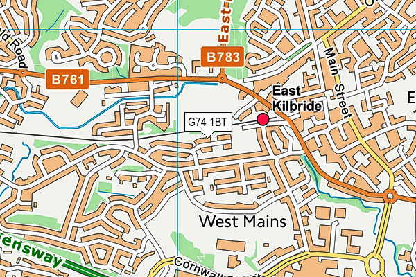 G74 1BT map - OS VectorMap District (Ordnance Survey)