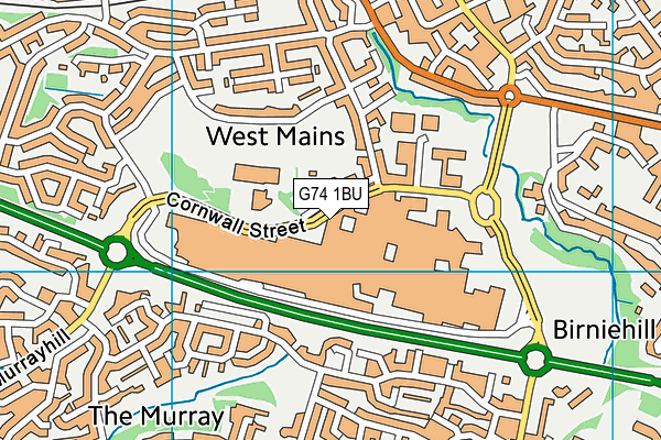 G74 1BU map - OS VectorMap District (Ordnance Survey)