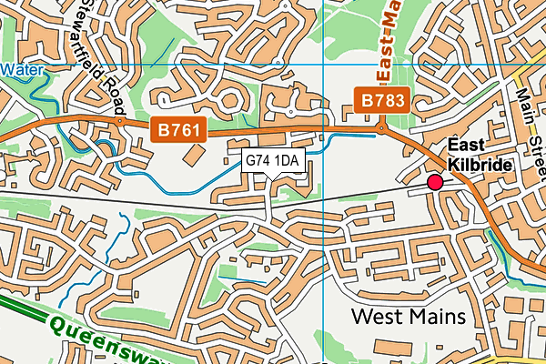 G74 1DA map - OS VectorMap District (Ordnance Survey)