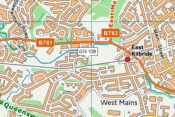 G74 1DB map - OS VectorMap District (Ordnance Survey)