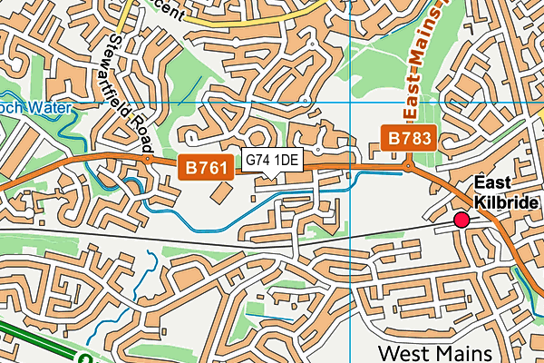 G74 1DE map - OS VectorMap District (Ordnance Survey)