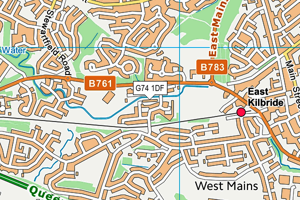 G74 1DF map - OS VectorMap District (Ordnance Survey)