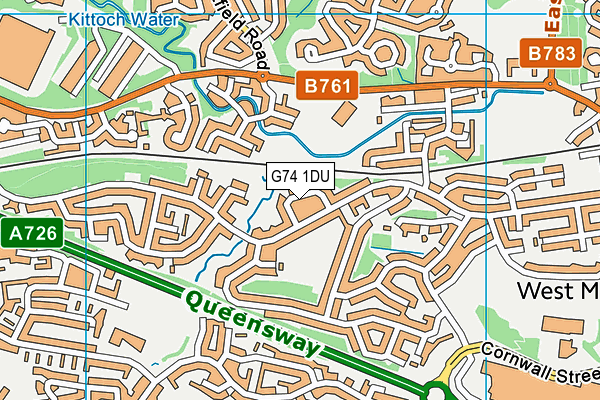 G74 1DU map - OS VectorMap District (Ordnance Survey)