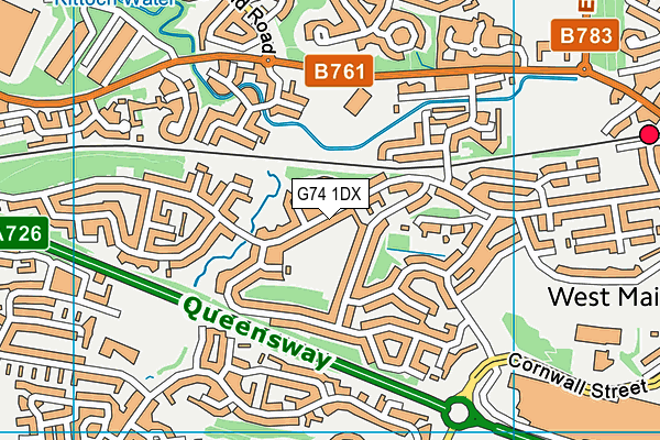 G74 1DX map - OS VectorMap District (Ordnance Survey)