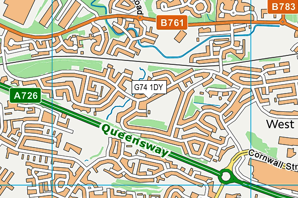 G74 1DY map - OS VectorMap District (Ordnance Survey)