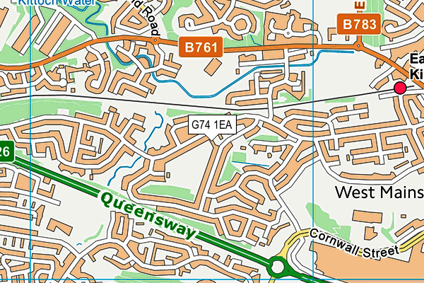 G74 1EA map - OS VectorMap District (Ordnance Survey)