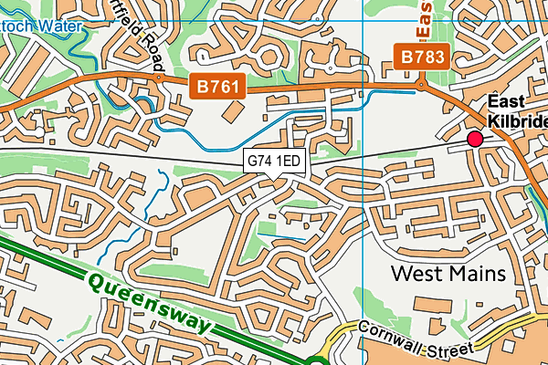 G74 1ED map - OS VectorMap District (Ordnance Survey)