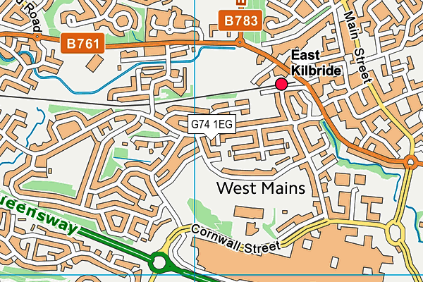 G74 1EG map - OS VectorMap District (Ordnance Survey)