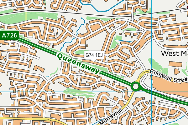 G74 1EJ map - OS VectorMap District (Ordnance Survey)