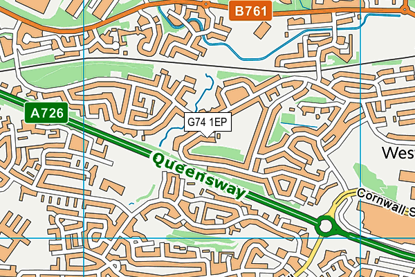 G74 1EP map - OS VectorMap District (Ordnance Survey)