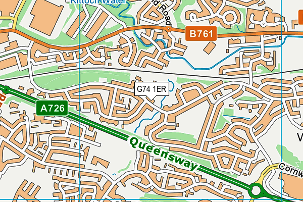 G74 1ER map - OS VectorMap District (Ordnance Survey)