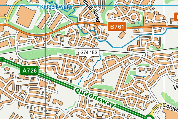 G74 1ES map - OS VectorMap District (Ordnance Survey)