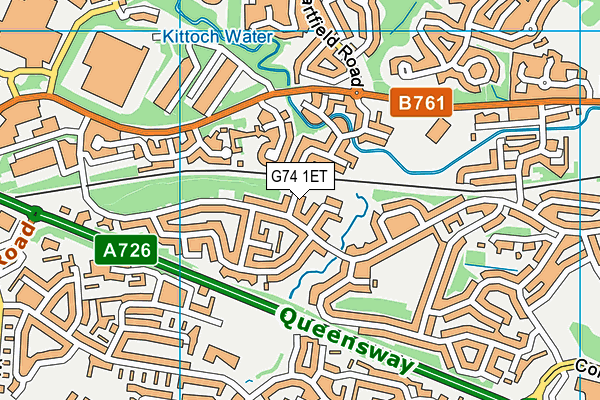 G74 1ET map - OS VectorMap District (Ordnance Survey)