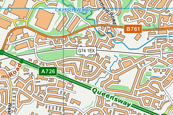 G74 1EX map - OS VectorMap District (Ordnance Survey)