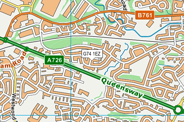 G74 1EZ map - OS VectorMap District (Ordnance Survey)