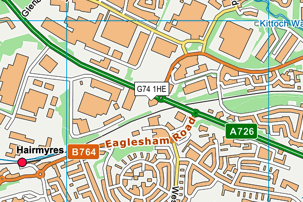 G74 1HE map - OS VectorMap District (Ordnance Survey)