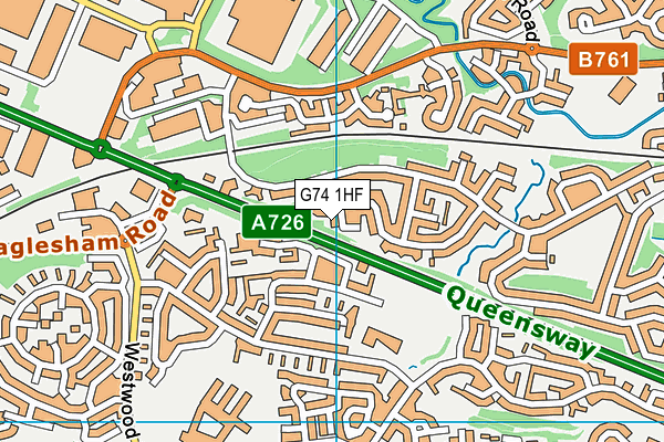 G74 1HF map - OS VectorMap District (Ordnance Survey)