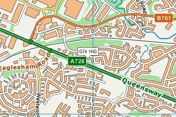 G74 1HG map - OS VectorMap District (Ordnance Survey)