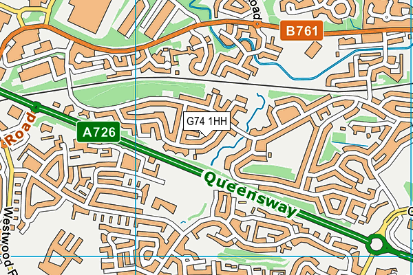 G74 1HH map - OS VectorMap District (Ordnance Survey)