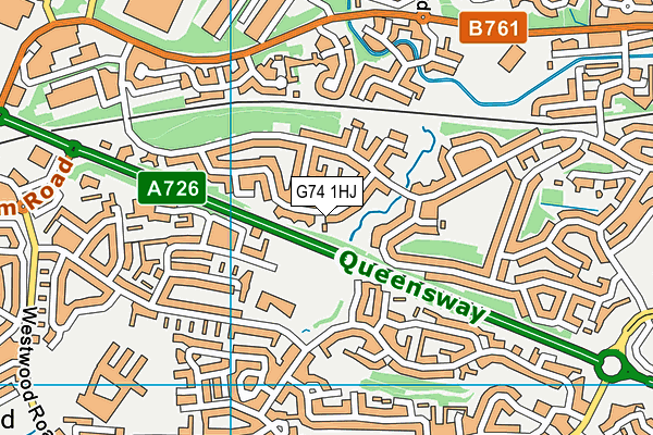 G74 1HJ map - OS VectorMap District (Ordnance Survey)