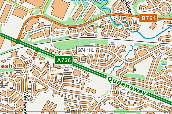 G74 1HL map - OS VectorMap District (Ordnance Survey)