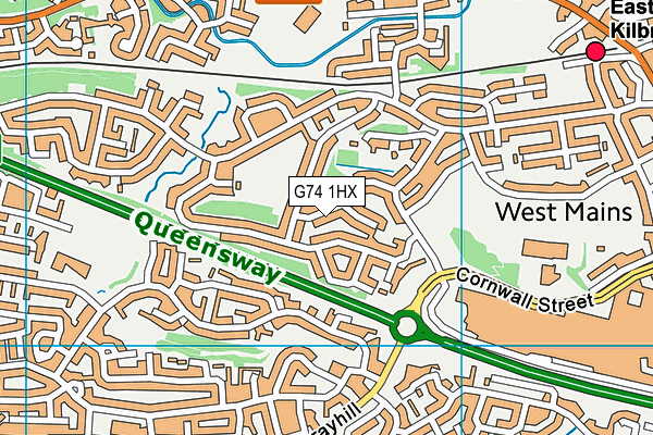 G74 1HX map - OS VectorMap District (Ordnance Survey)