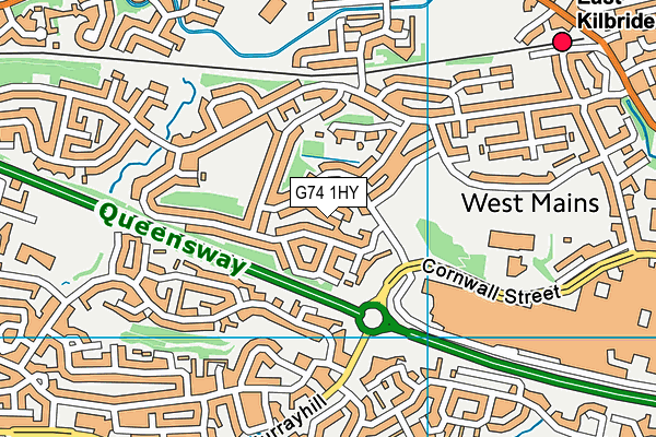 G74 1HY map - OS VectorMap District (Ordnance Survey)