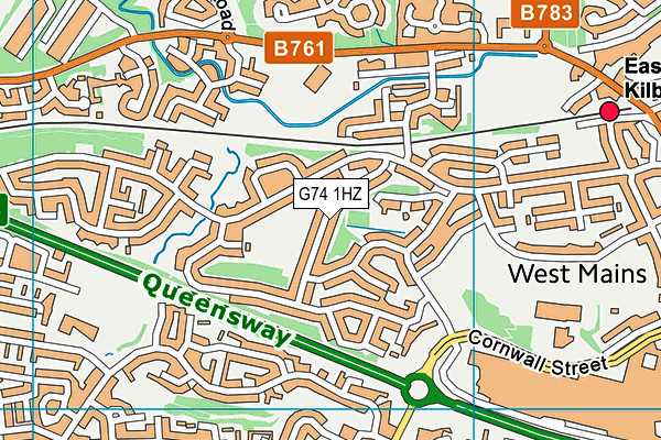 G74 1HZ map - OS VectorMap District (Ordnance Survey)