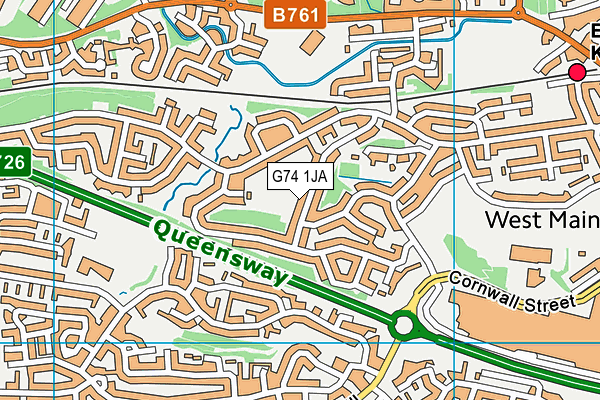 G74 1JA map - OS VectorMap District (Ordnance Survey)