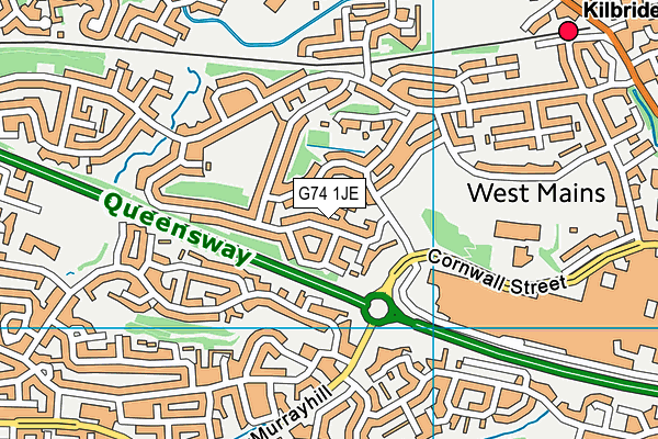 G74 1JE map - OS VectorMap District (Ordnance Survey)