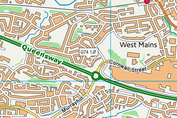 G74 1JF map - OS VectorMap District (Ordnance Survey)