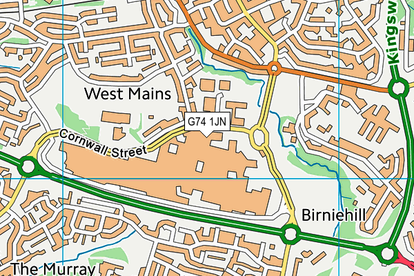 G74 1JN map - OS VectorMap District (Ordnance Survey)