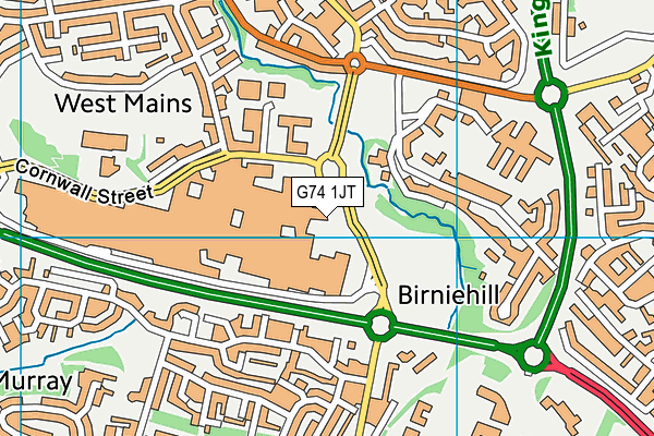 G74 1JT map - OS VectorMap District (Ordnance Survey)