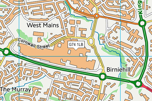 G74 1LB map - OS VectorMap District (Ordnance Survey)