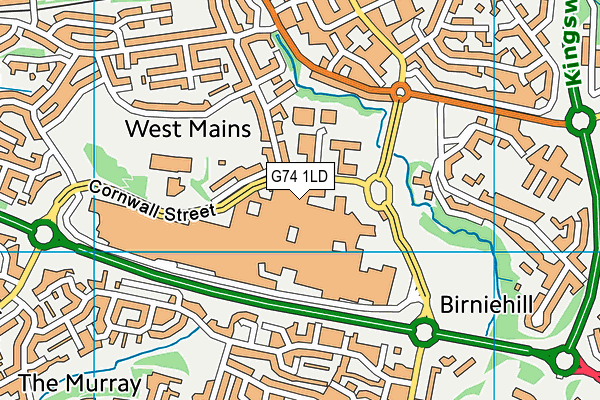 G74 1LD map - OS VectorMap District (Ordnance Survey)