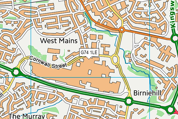 G74 1LE map - OS VectorMap District (Ordnance Survey)