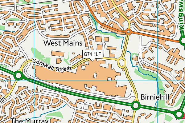G74 1LF map - OS VectorMap District (Ordnance Survey)